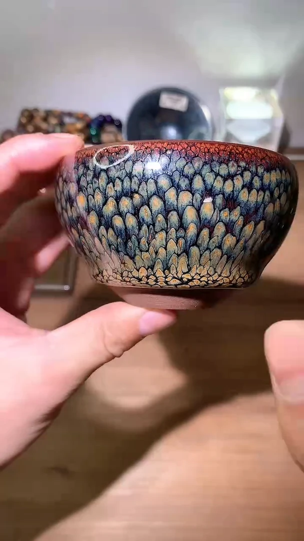 茶盏建窑建盏茶杯 鹧鸪