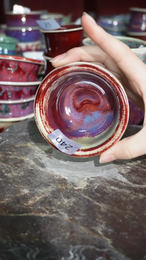 摆件陶精品窑变钧瓷茶器