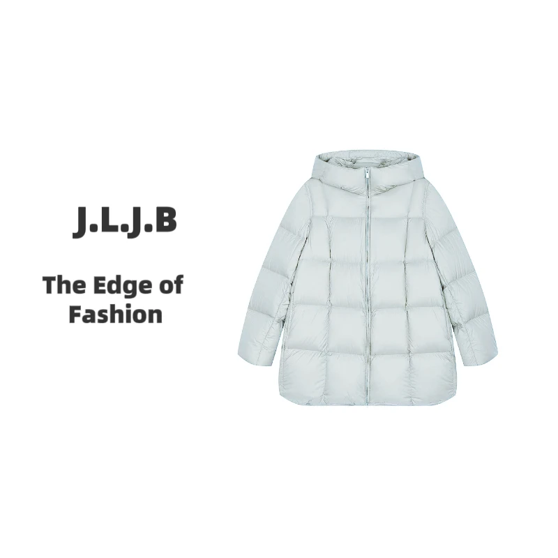 【JLJB江南佳帛】95白鹅绒新款2025秋冬穿搭中长保暖羽绒服9002