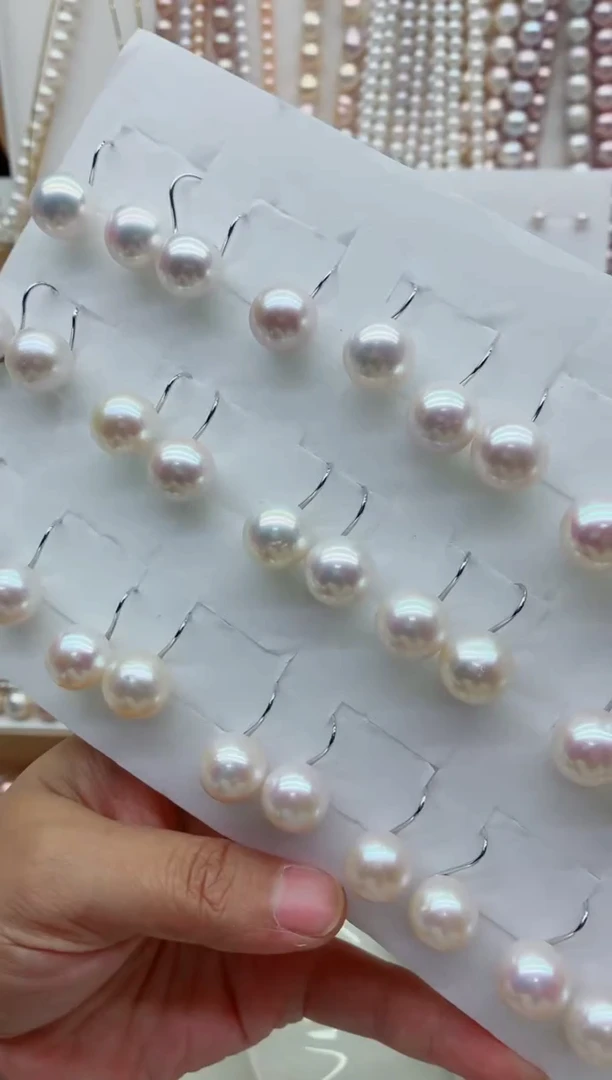 银S925镶嵌淡水珍珠耳饰多样性发其一，非无暇