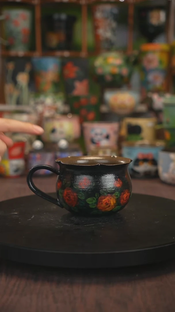 紫砂油画手绘釉下彩