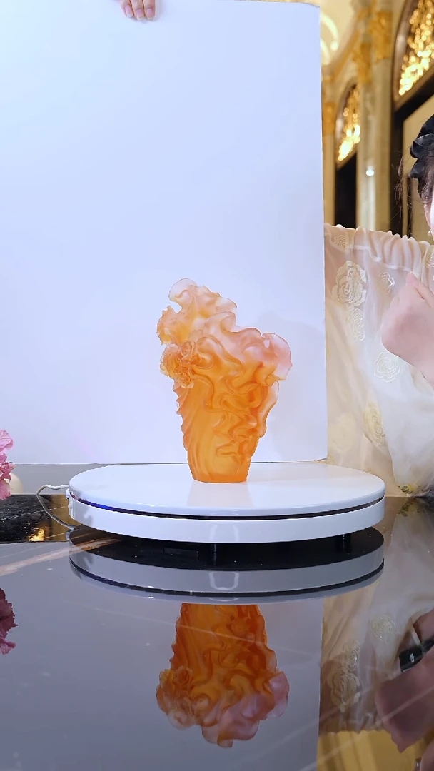 摆件皇家玫瑰琉璃花器JY0049-1