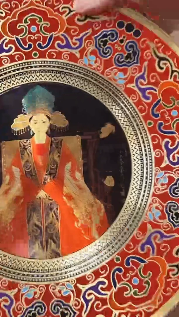 其他铜崔景哲-景泰蓝铜盘-人物