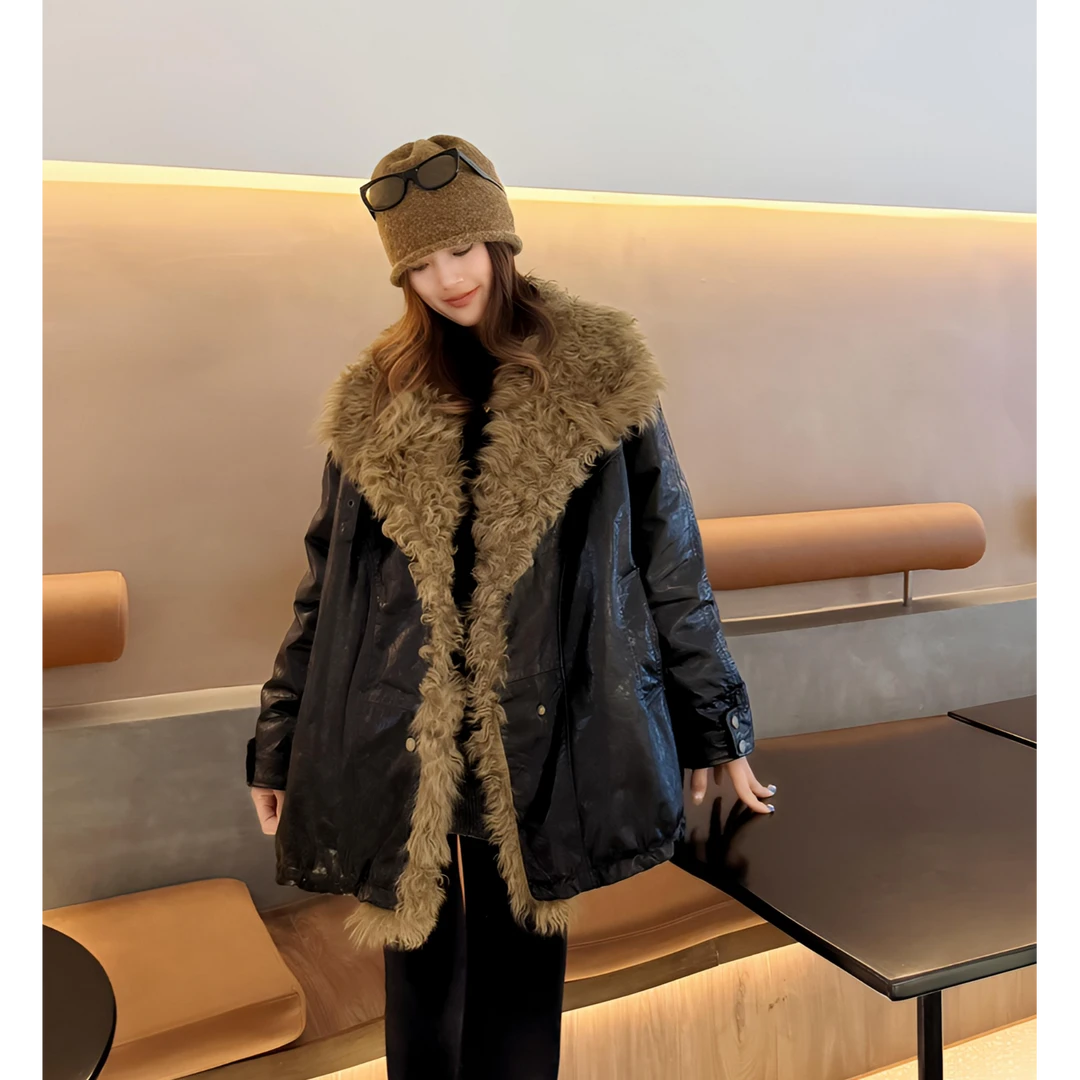 【MiDuo甄选-真皮牛皮鹅绒-托卡羊毛】2025新款时尚真皮皮衣外套女