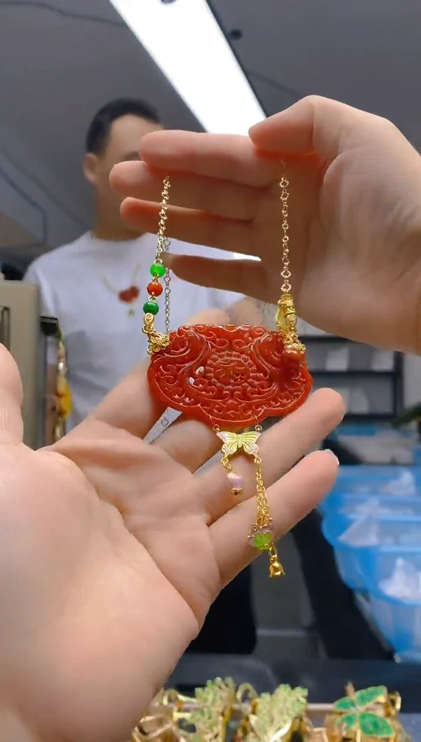 【闪购商品】翡翠耳饰合金098翡翠锁骨链