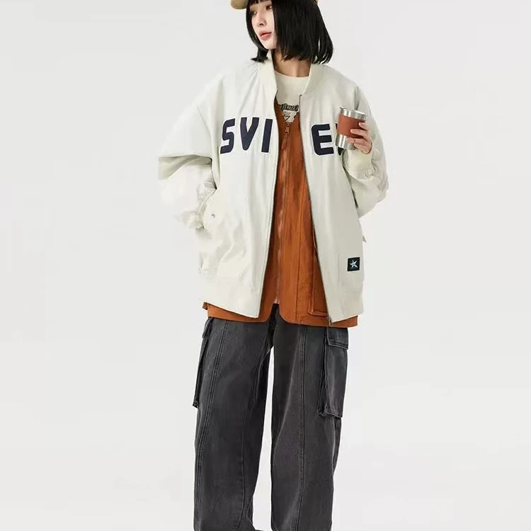 美式刺绣外套男女同款春秋季宽松休闲早秋情侣棒球服