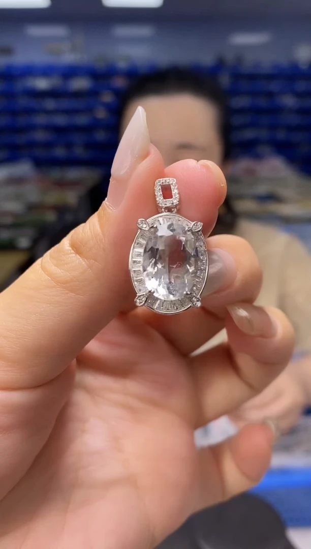 银S925镶嵌吊坠(不含链)水晶DZ5789