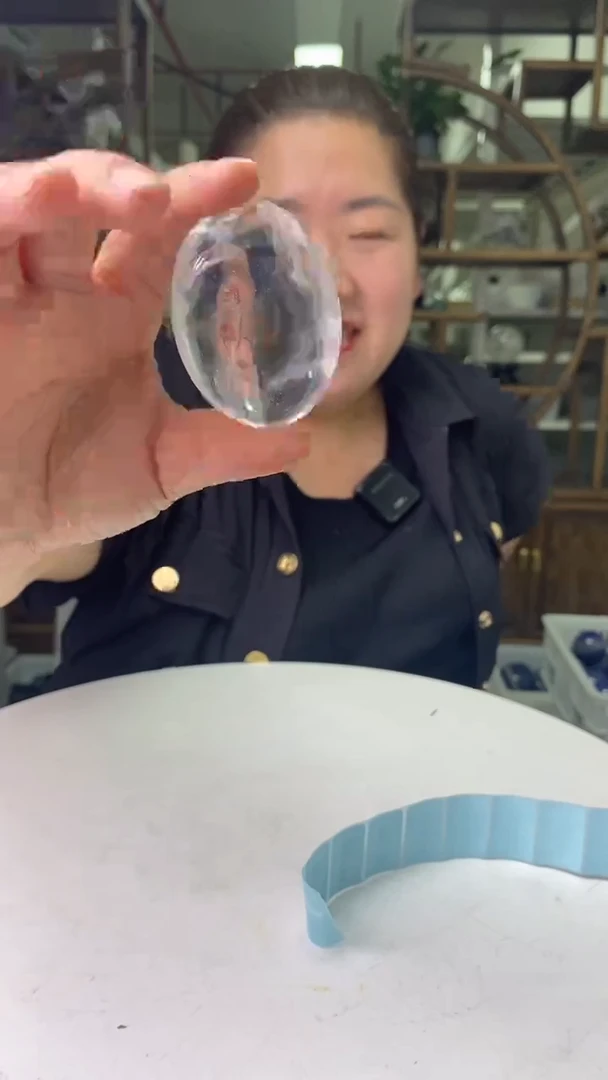 水晶珠宝半成品未镶嵌白水晶手握D758