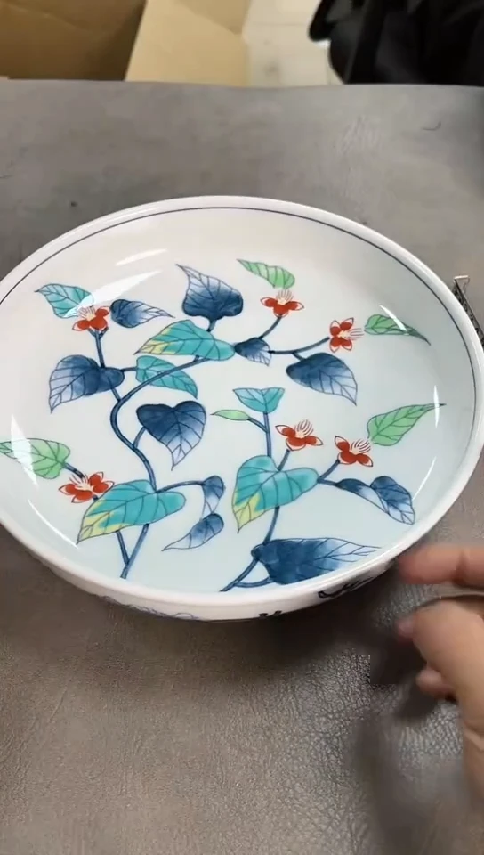 峰山作手绘胶质釉大钵