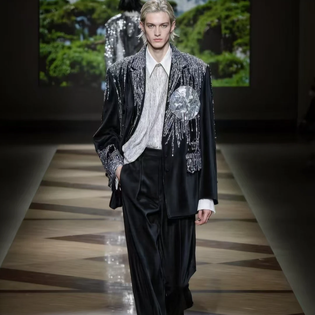 KX【47】3540#秋冬季潮奢时尚轻奢痞帅男装卫裤