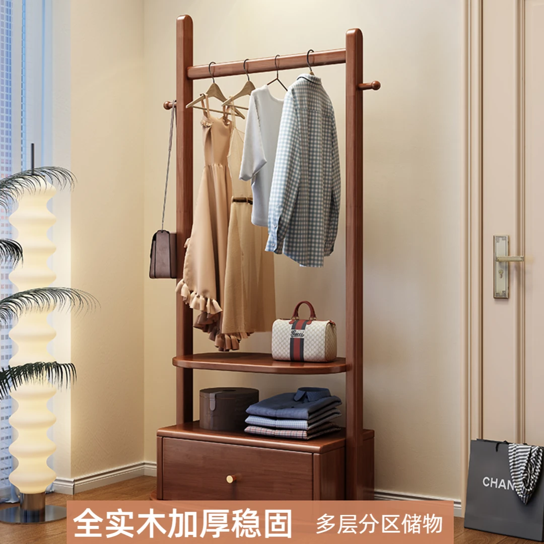 新款衣帽架落地卧室挂衣架懒人衣帽架置物架衣架挂衣服落地式卧室
