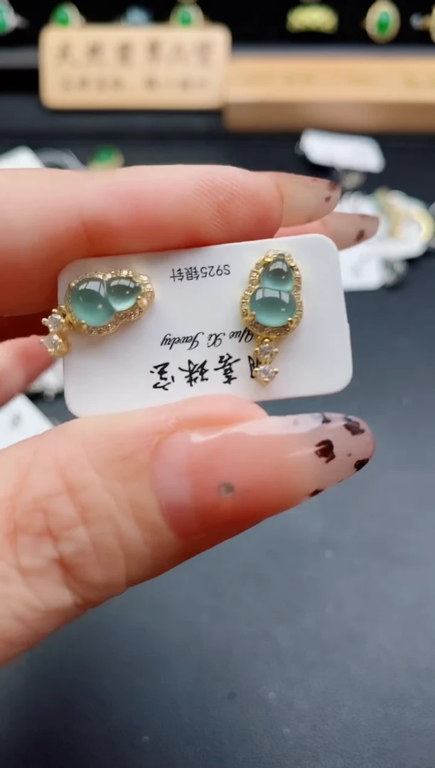 银S925镶嵌戒指翡翠1