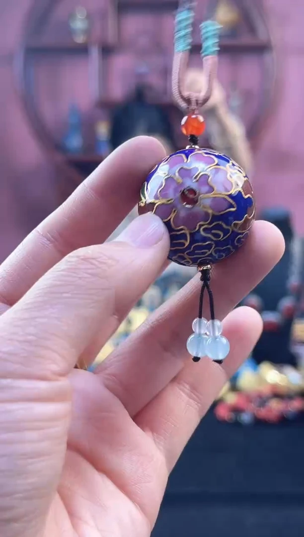 非遗景泰蓝3cm珠子 编绳 宝蓝