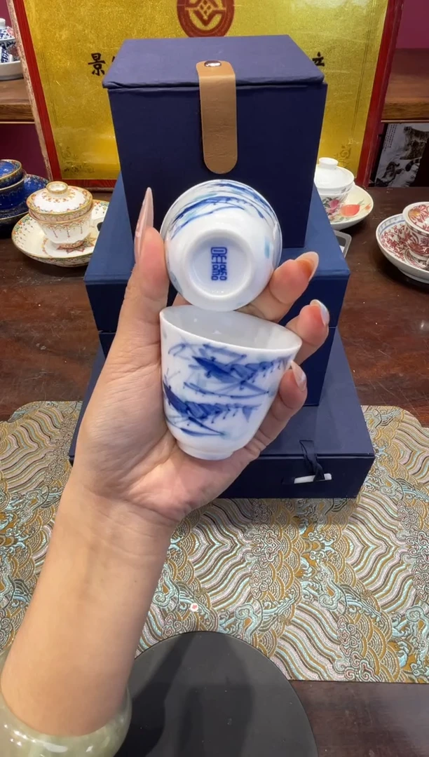 盖碗景德镇手工手绘陶瓷