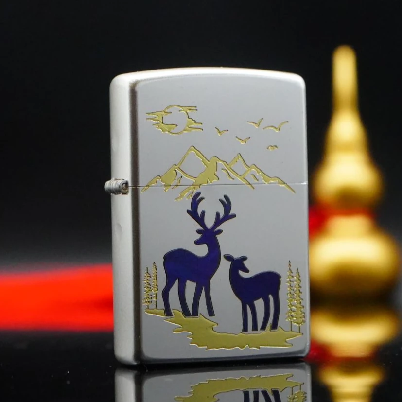 ZIPPO/之宝打火机一鹿相伴常规磨砂银 DYJ1