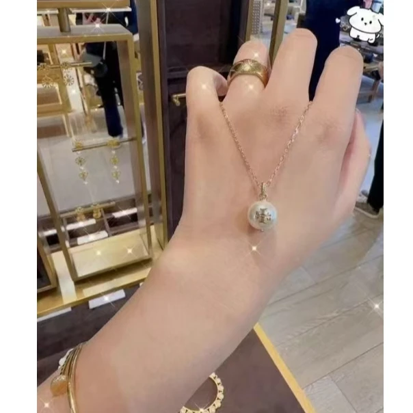 全新未使用 TORY BURCH/汤丽柏琦 时尚白色圆形珠珠项链百搭