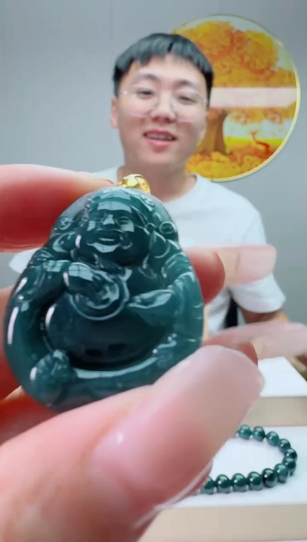 翡翠未镶嵌颈饰财神多样性随机发其一