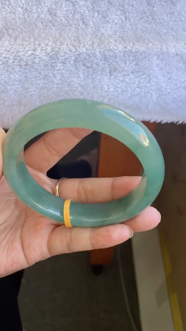 未镶嵌手镯翡翠（王炸）冰胶满色湖水绿3号