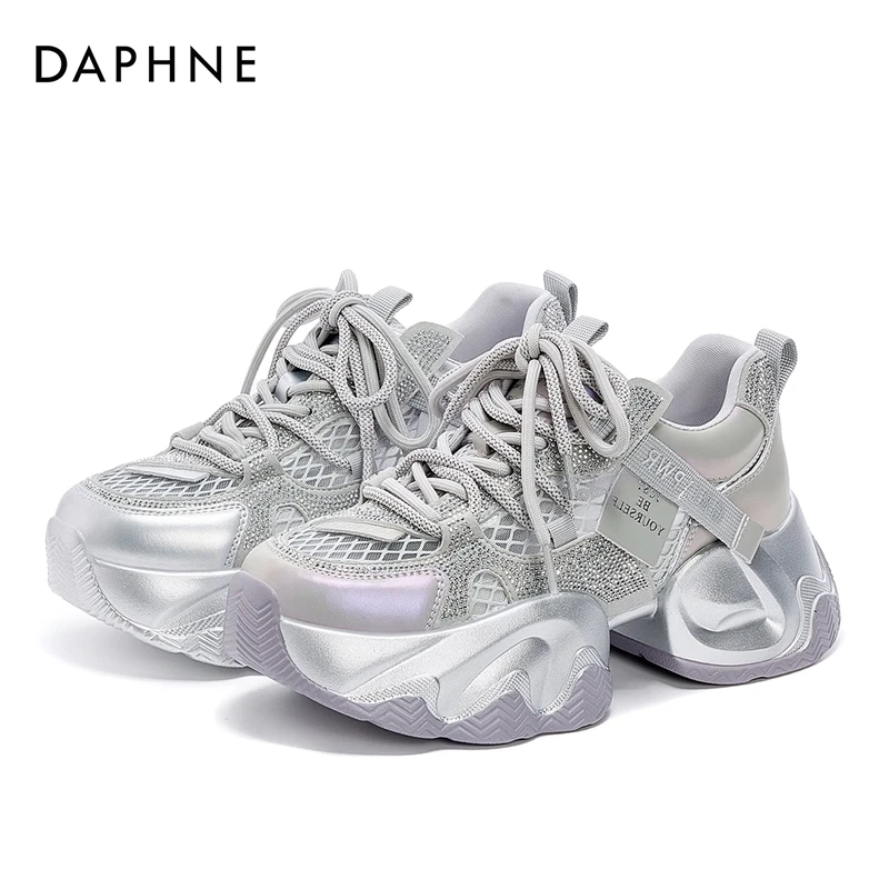 达芙妮厚底网面透气舒适25夏季新款厚底增高小个子福音百搭老爹鞋