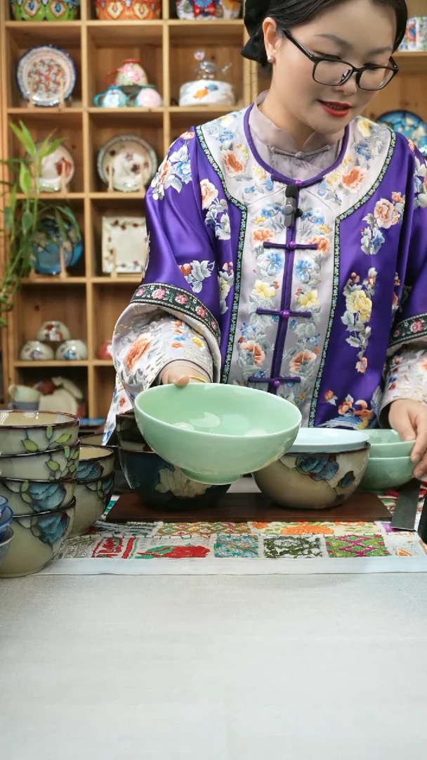 瓷片小可陶瓷高温两只面碗