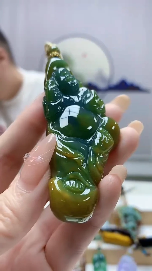 未镶嵌定制翡翠4898DD-毛货挂件123