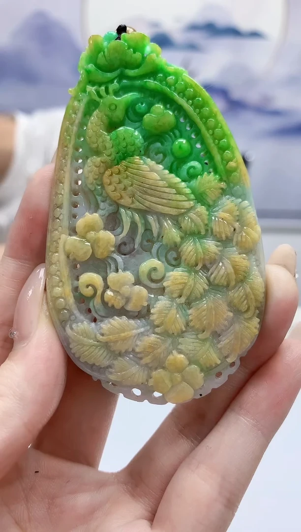 定制翡翠未镶嵌4868jw-毛货挂件225