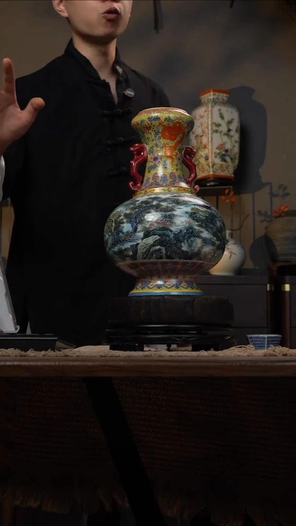 摆件WN问泥景德镇陶瓷花瓶摆件