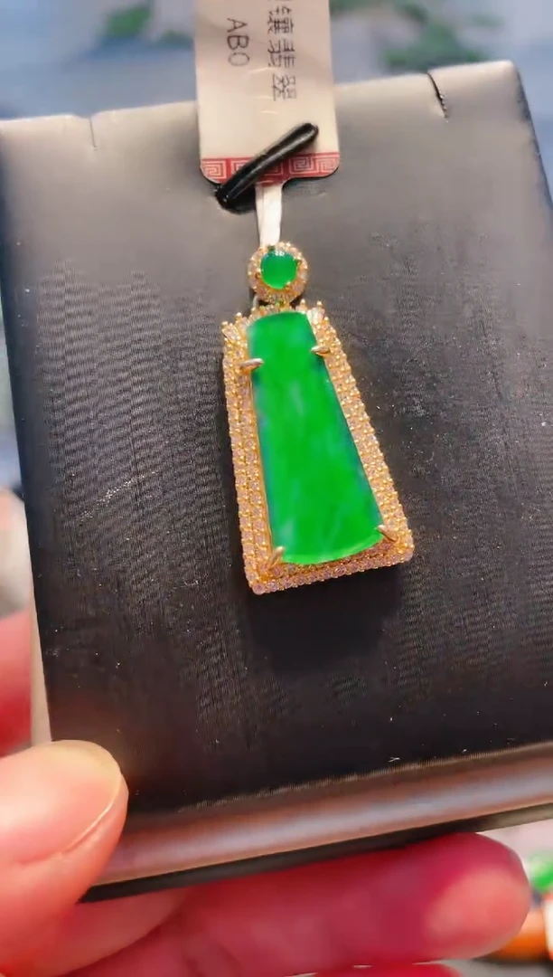 翡翠银S925镶嵌颈饰天然A货翡翠8