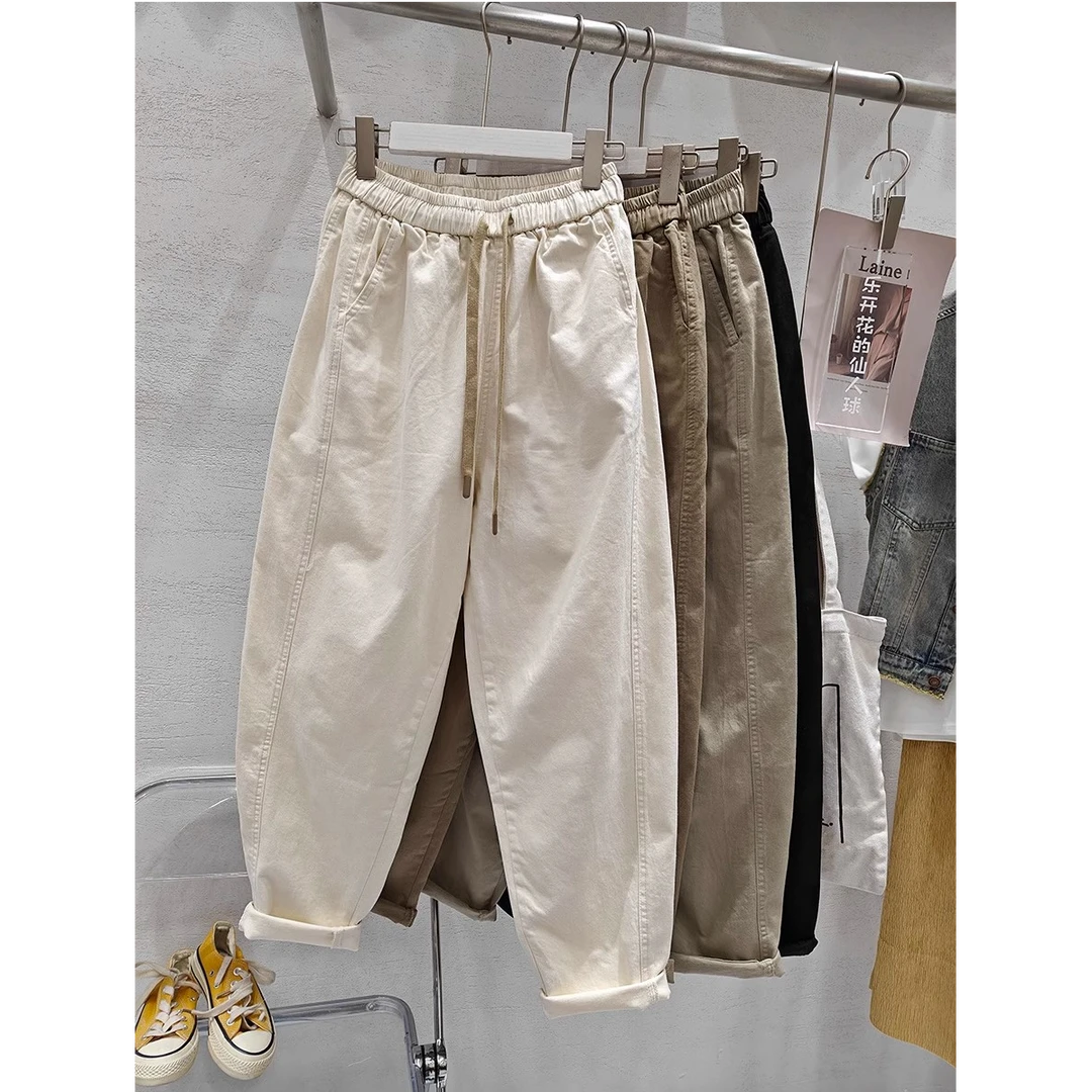 夏季大码300斤休闲裤男款宽松百搭显瘦老爹裤萝卜裤哈伦裤ins潮牌