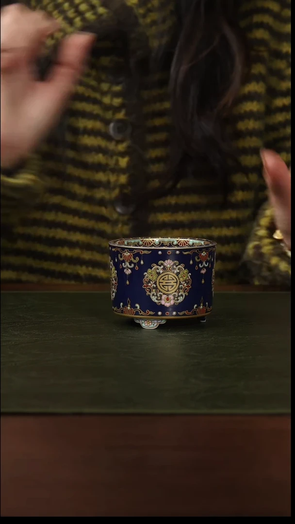 侯峰景泰蓝珐琅彩杯子