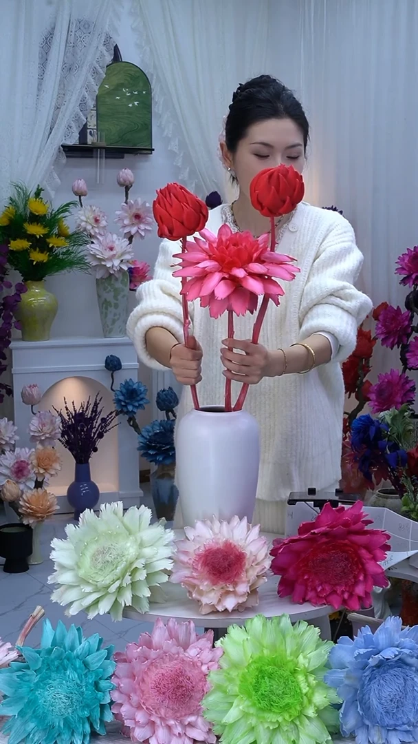 永生洋蓟玫红3头【叶片有伤】8361