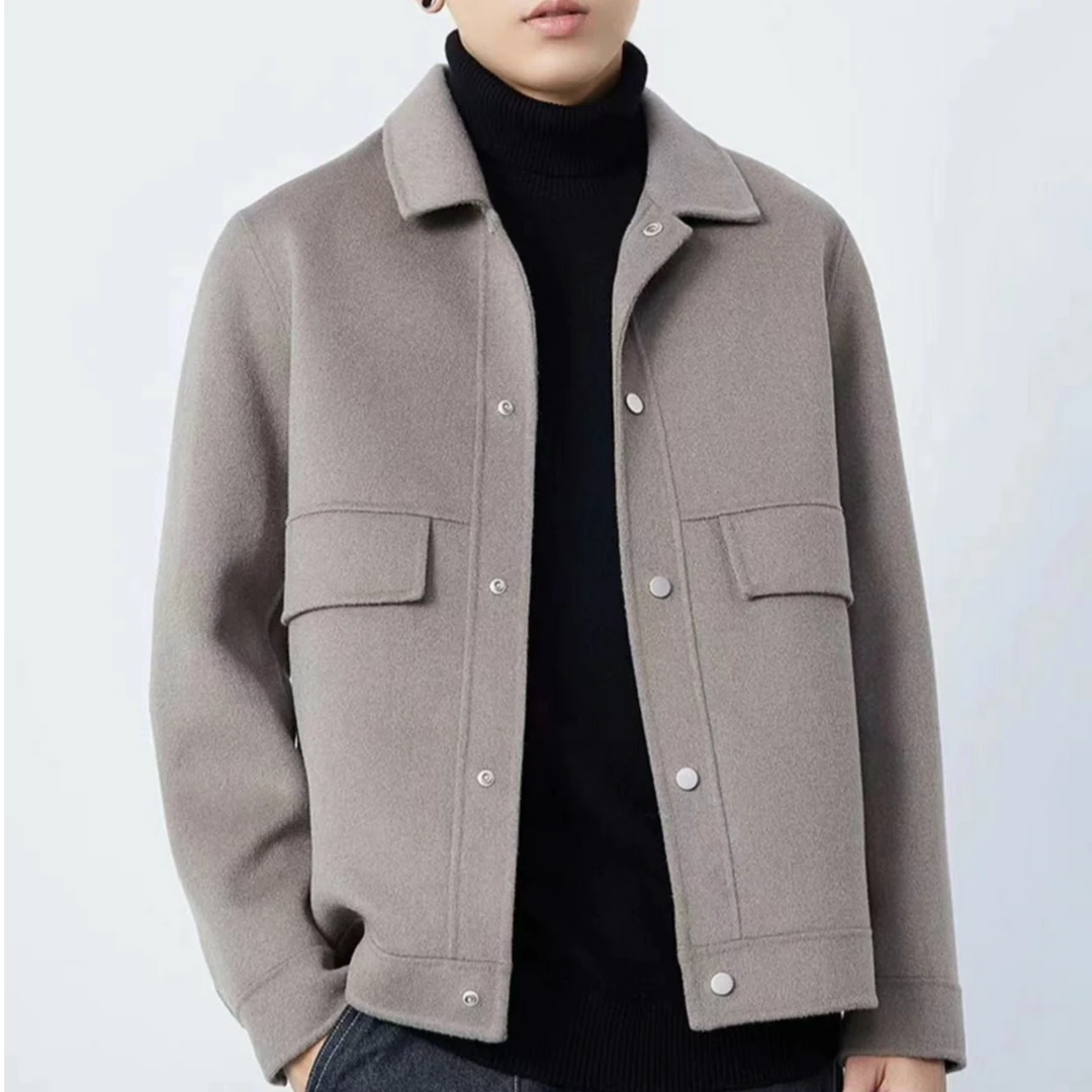 【清货甩了】新款67%羊毛高端轻熟柜台双面毛呢大衣男士外套