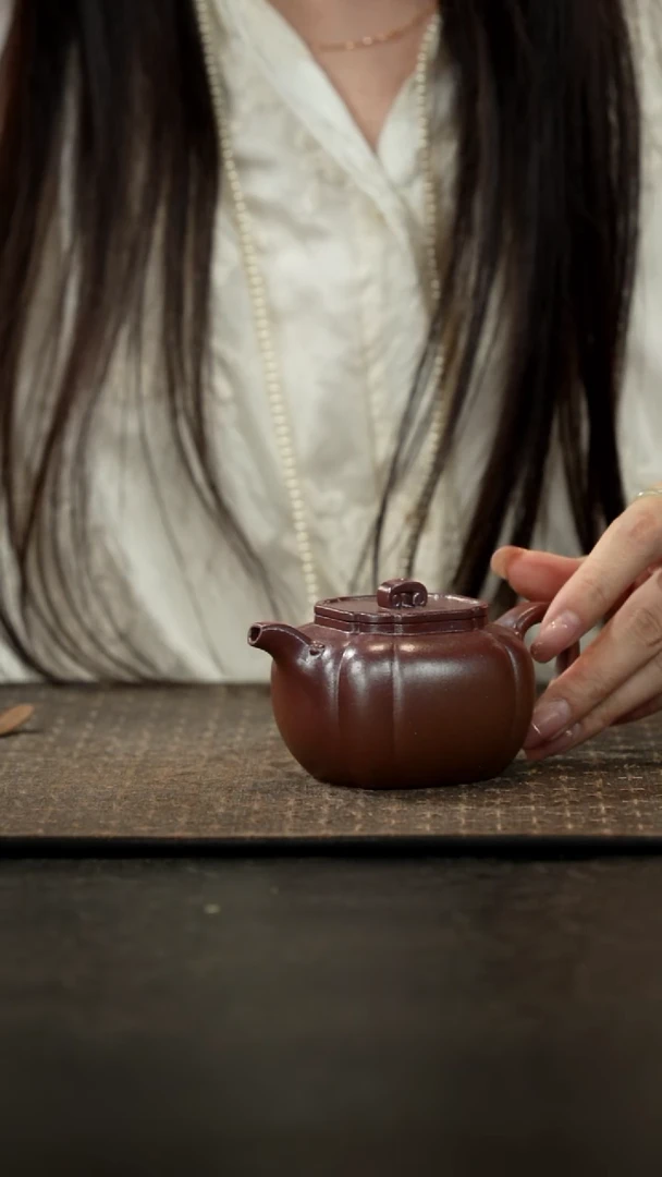 茶壶紫砂柴烧桃花泥太极如意150cc