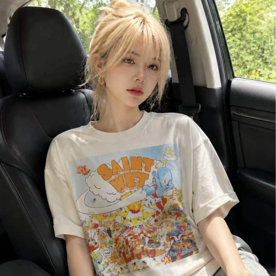 Mimi|Saint鬼马生活大爆炸宽松短袖休闲T恤男女同
