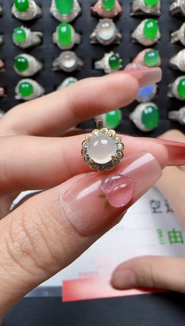 【闪购商品】翡翠戒指银S925镶嵌1291