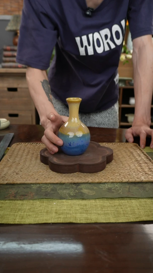 陶瓷一件包邮结晶釉花瓶次品66