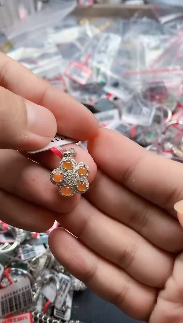 银S925镶嵌戒指翡翠天然A货缅甸翡翠