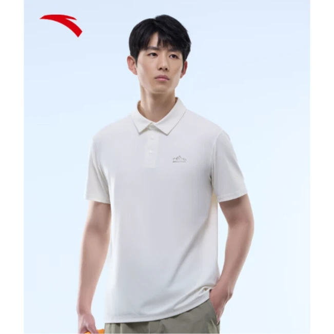 安踏露营冰肤T恤 短袖男夏季商务通勤户外运动上衣POLO152526106