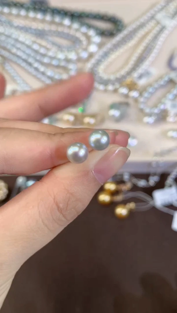 18K金镶嵌耳饰海水珍珠A412|599