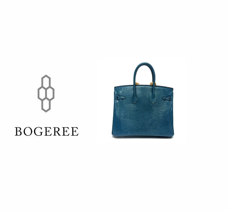 【BOGEREE】漫漫 · 手工高定蜥蜴轻奢手提包     EE4006 蜥蜴 25 bk