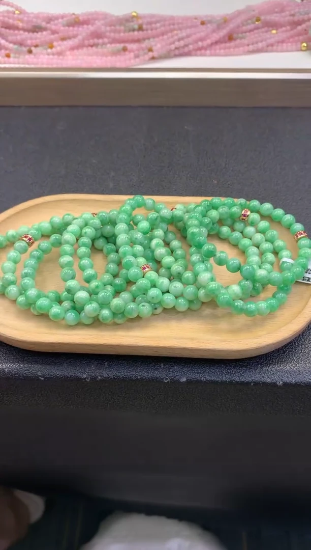 未镶嵌手串翡翠FC426 翡翠飘花手串 多样性发其一