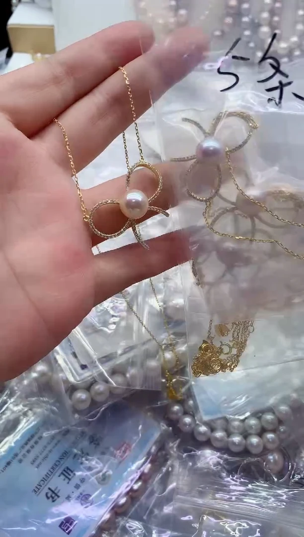 淡水珍珠银S925镶嵌套链多样性发其一，非无暇