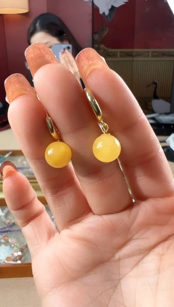 【闪购商品】蜜蜡耳饰未镶嵌KT24073013