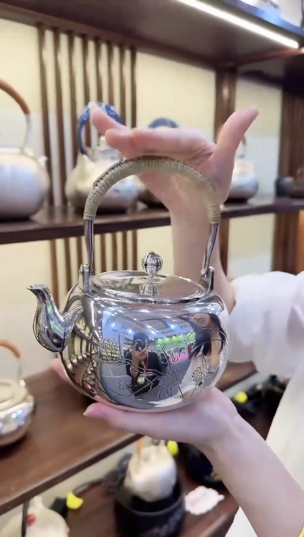 足银9999 纯银茶壶茶器一个