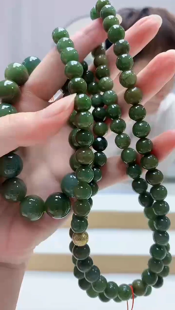 未镶嵌定制翡翠4868zm-毛货手串珠链一套91