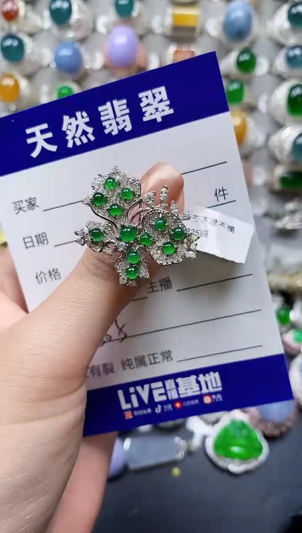 【闪购商品】翡翠戒指银S925镶嵌0565