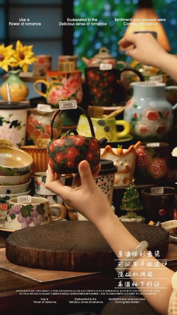 陶瓷景德镇高温釉下彩手工手绘款式@A0985@