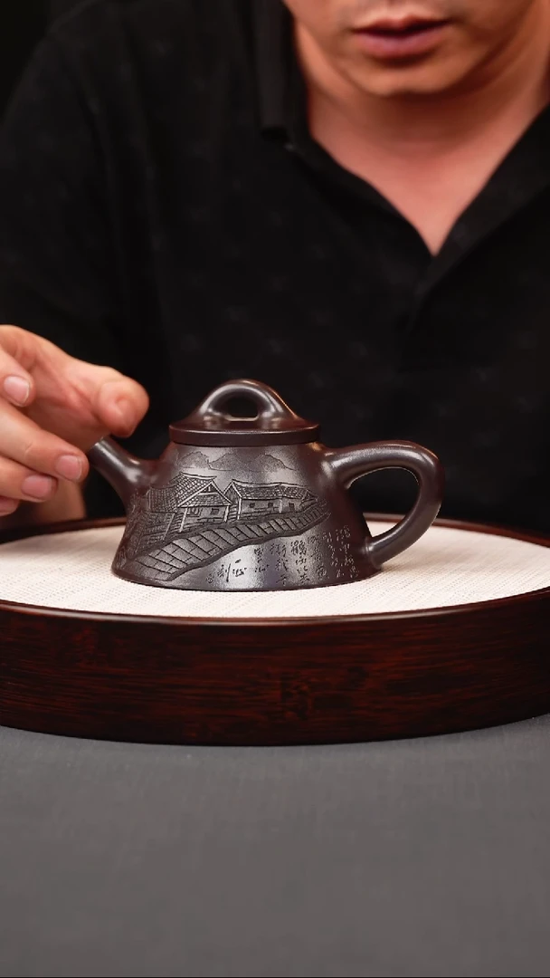 茶壶紫砂紫泥霸王石瓢