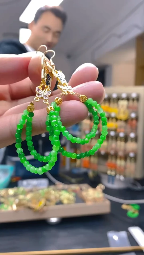 【闪购商品】翡翠耳饰合金255翡翠耳钩