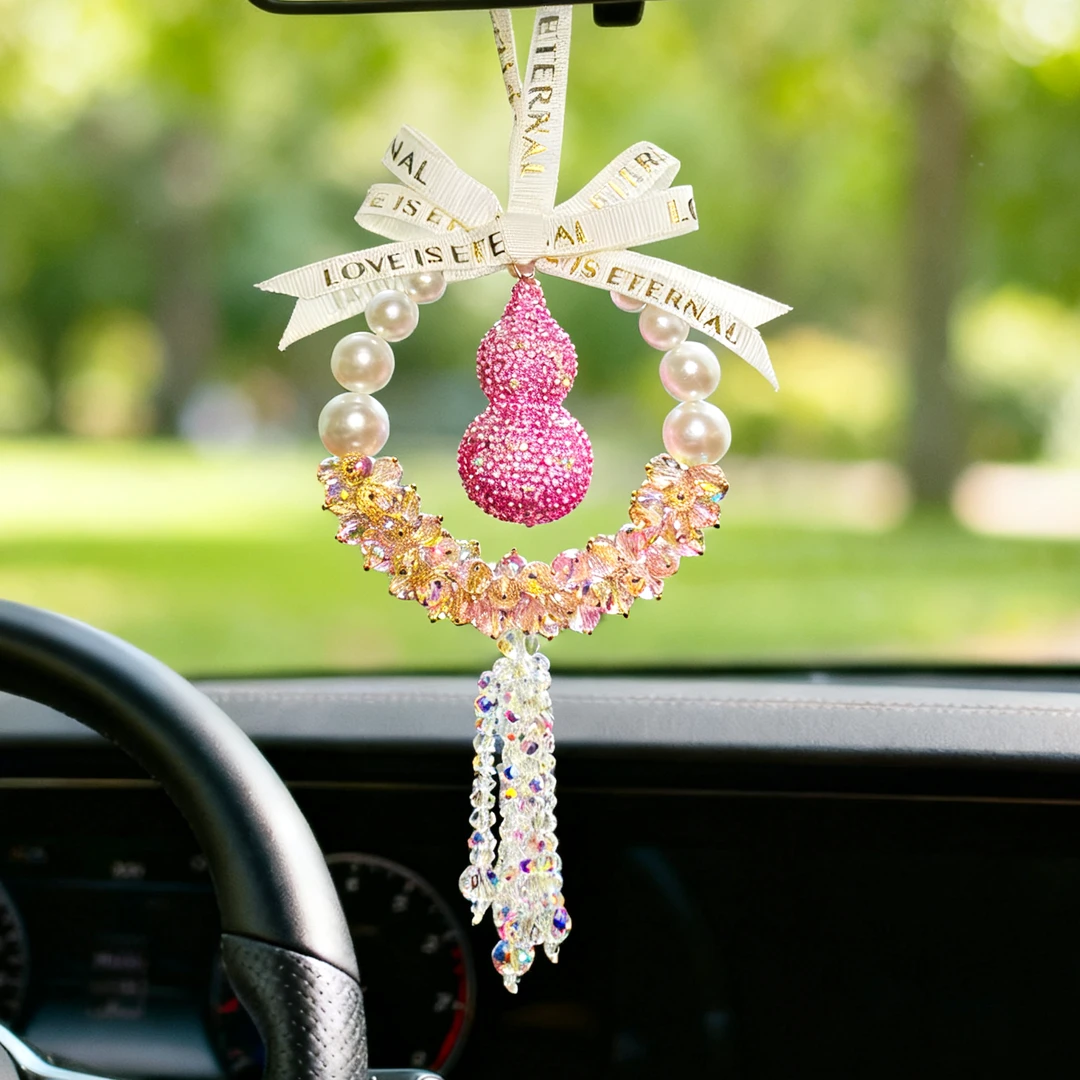 2025新款护路葫芦水晶挂件轻奢水晶女神汽车挂件高档车载内饰挂饰